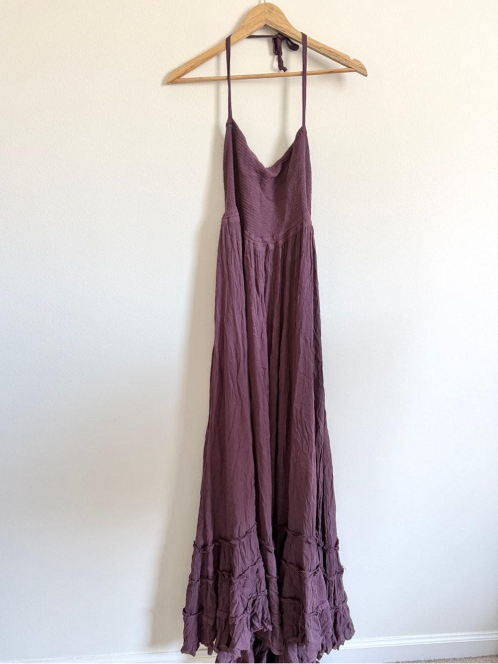 Free People Extratropical Endless Summer Smocked Maxi Dress Size Large Purple - Picture 2 of 8